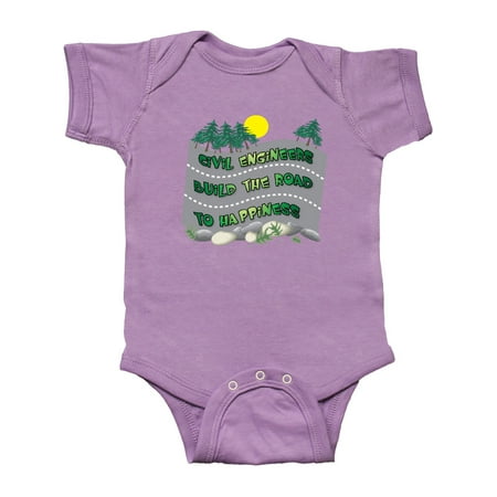 

Inktastic Civil Engineers Road To Happiness Gift Baby Boy or Baby Girl Bodysuit