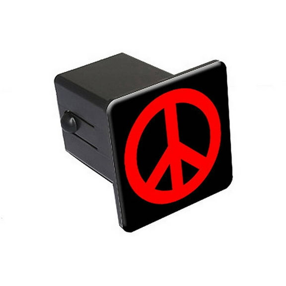 Peace Sign Red 2" Tow Trailer Hitch Cover Plug Insert