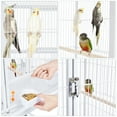 thumbnail image 3 of Alden Design Stackable Wide Divided Metal Bird Breeder Cage with Rolling Stand, White, 3 of 9