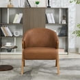 thumbnail image 4 of Yeshouse Sillón moderno de mediados de siglo, tapizado en tela de lino, con estructura de madera, cómodo sillón de lectura, fácil de montar para dormitorio, 4 of 8