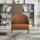 thumbnail image 4 of Yeshouse Sillón moderno de mediados de siglo, tapizado en tela de lino, con estructura de madera, cómodo sillón de lectura, fácil de montar para dormitorio, 4 of 8