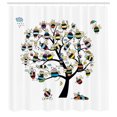 thumbnail image 2 of Ambesonne Bee Shower Curtain, Tree with Colorful Characters, 69"Wx70"L, White and Multicolor, 2 of 4