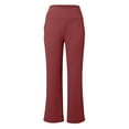 thumbnail image 6 of vigerkar Women's Palazzo Lounge Pants Stretchy Wide Leg Casual Pants Comfy High Waist Flowy Pants Brick Red, XL, 6 of 7