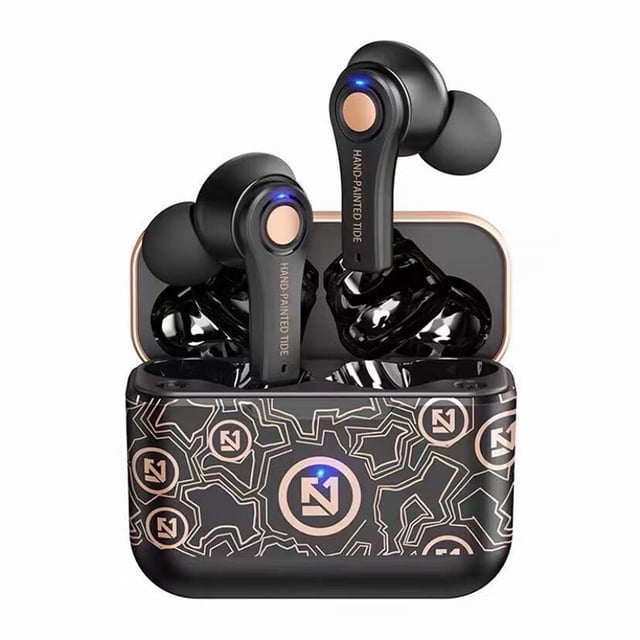 Matsuzay 1 par de auriculares 5,0 compatibles con Bluetooth, recargables, ergonómicos, con , auriculares internos para juegos de teléfono Cables de audio/vídeo