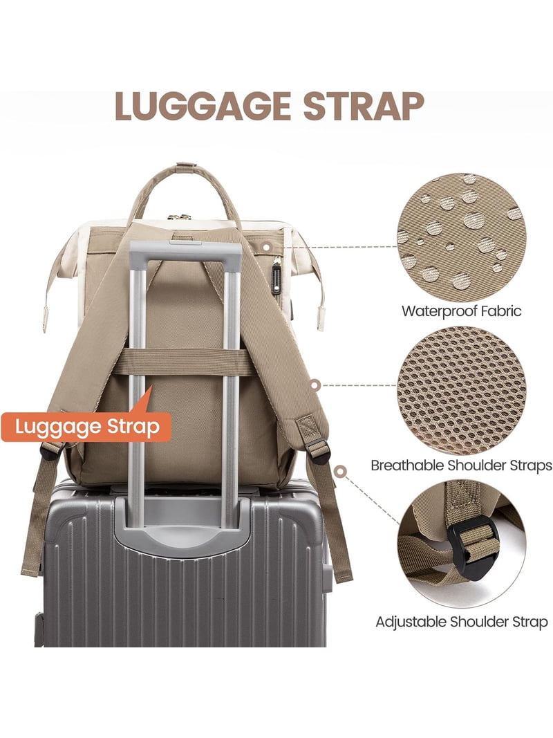 15.6 Inch Work Business Backpacks Purse with USB Port Waterproof Travel Large LOVEVOOK Laptop Backpack for Women, 15.6 Inch Work Business  main image 4