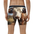 thumbnail image 4 of Salouo Cute Daisy Cow Pattern Men's Boxer Briefs, Soft & Breathable Underwear Elastic Waistband Briefs for Men,1-Pack, 4 of 7