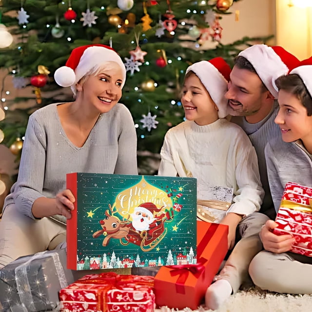 Xihbxyly Calendario de Adviento de Navidad, Regalos de Cuenta Regresiva de 12 Días, Divertidas Actividades de Aprendizaje, Celebración de La Cuenta Regresiva de Año Nuevo, Juego Familiar Navideño, Ta