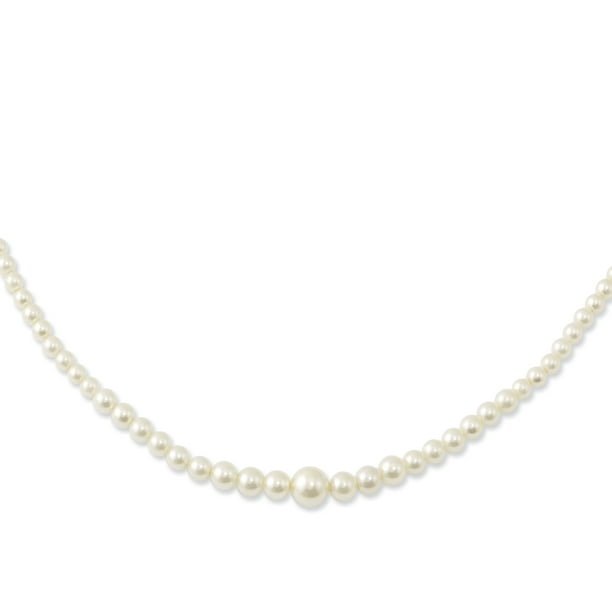 Collier de Perles Simulées Graduées Ton Or 18in (Poids: 11,16 Grammes, Longueur: 18 Pouces)