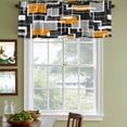 thumbnail image 3 of 2 Pack Valances for Window, Burnt Orange Black Geometric Short Curtains for Kitchen Bedroom Living Room, Modern Color Block Abstract Rod Pocket Small Window Treatment Valance Drapes 60 x 18 Inch, 3 of 8