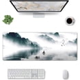 thumbnail image 2 of Japanese Mountain Lake Extended Big Mouse Pad Large,XL Gaming Desk Pad,31.5x11.8inch Long Computer Keyboard Mouse Mat Mousepad with 3mm Non-Slip Base and Stitched Edge for Home Office Work, 2 of 6