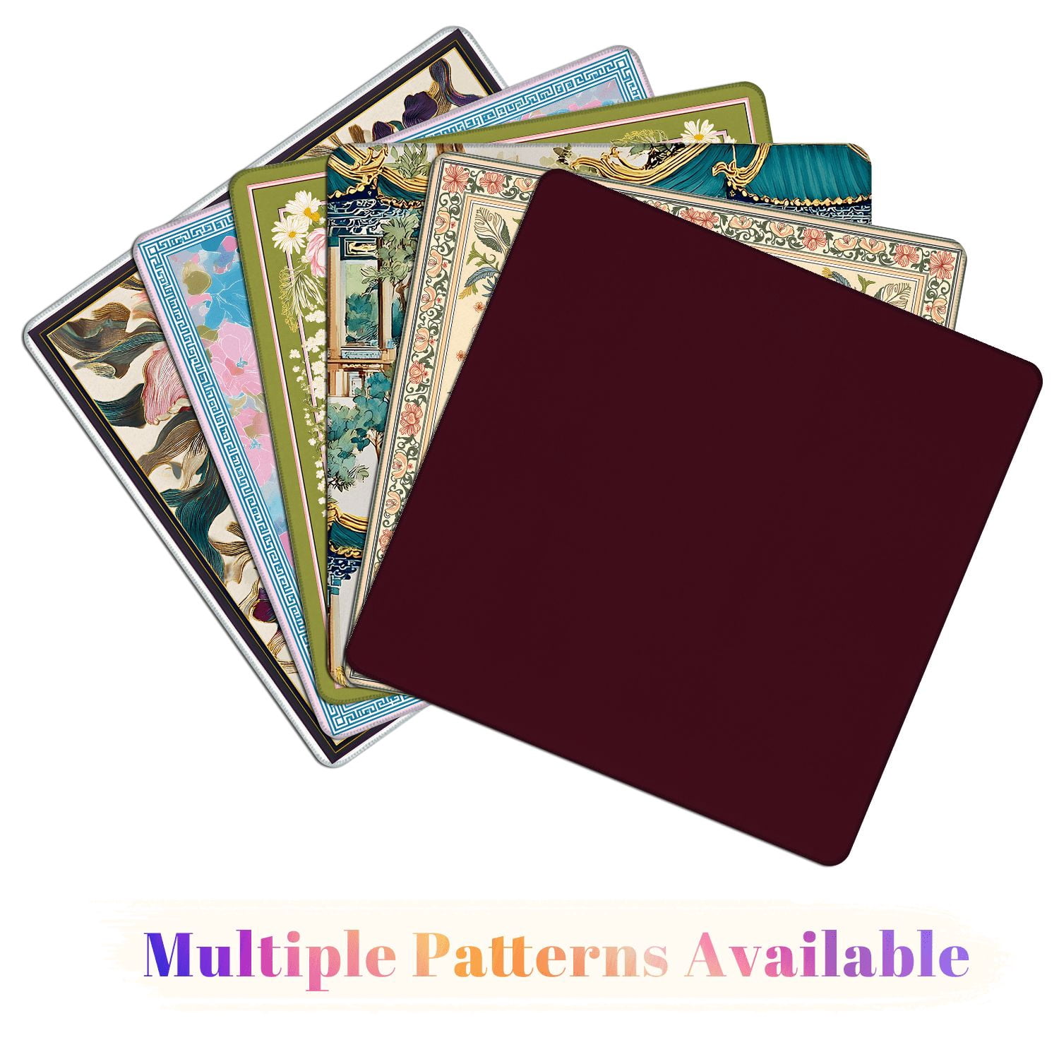 Mahjong Mat 31.5" x 31.5" plain dark plum solid color dark red burgundy Non-Slip Noise Reduction American Mahjong Tiles Table Cover for Dominoes Poker Card Board Games Gift