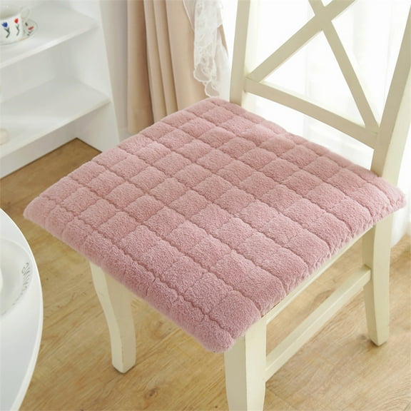 HBBKVI Fluffy Chair Cushions Soft & Warm Seat Pad Non-Slip Gripper for Office Chair Car Wheelchair Indoor Outdoor Use 16" x 16" Pink