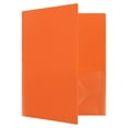 thumbnail image 2 of JAM Paper Heavy Duty Plastic Two Pocket Presentation Folders, Orange, 108/pack, 2 of 5