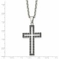 thumbnail image 5 of Stainless Steel Polished Black Cz Cross 20In Necklace Made In China -Jewelry By Sweet Pea, 5 of 8