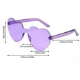 thumbnail image 3 of HaoXun 1 Pc Heart Shaped Rimless Sunglasses - Transparent Candy Color Frameless Glasses for Women Party Festival Shopping Accessories, 3 of 3