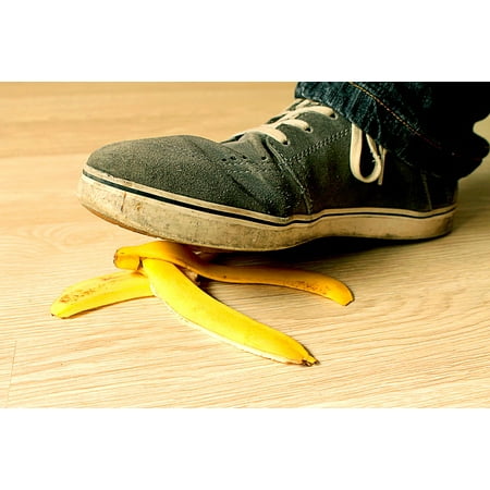 LAMINATED POSTER Slip Used Shoes Banana Peel Hardwood Floors Danger Poster Print 11 x
