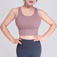 thumbnail image 5 of Womens Bras Bagged Sports Underwear High Waist Gathered Abdominal Heart Showing Thin Yoga Bra Beautiful Back Hollowed Out Fitness Bra Sports Bras for Women Purple 5XL, 5 of 7