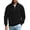Black, variant on Fmbrln Fall Winter Mens Quarter Zip Sweatshirt Knit Stand Collar Long Sleeve Shirts Solid Color Pullover Tops with pocket Army Green L
