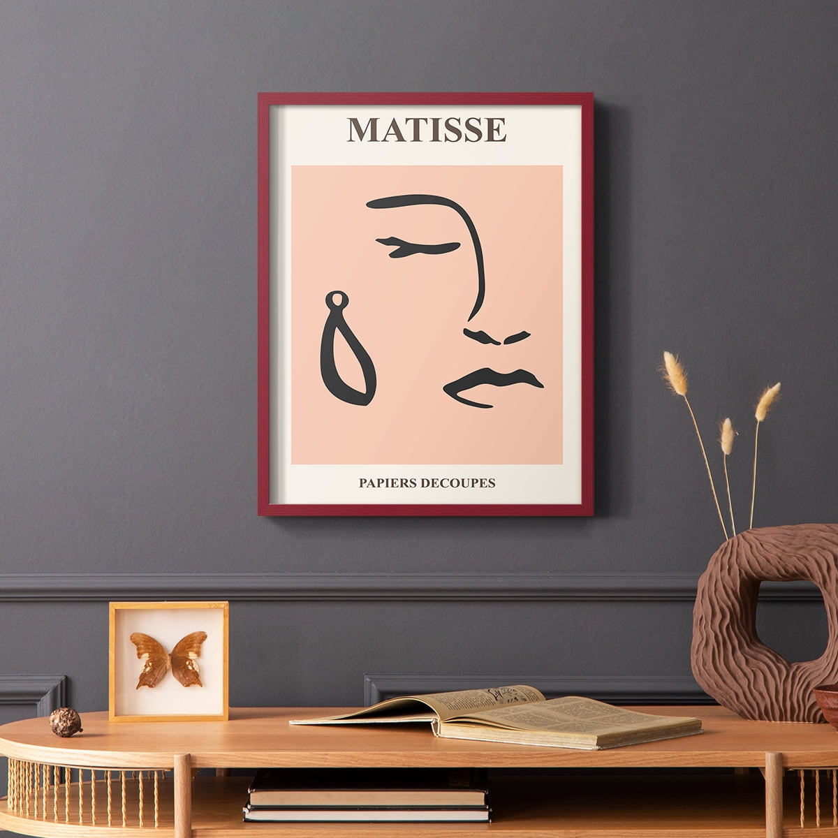 Matisse CXXXVIII Framed Print in Red Solid Wood 8 x 10 Framed Print