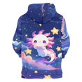 thumbnail image 3 of Byoo Girls Cute Axolotl Print Hoodie Full Zip Long Sleeve Hoodies Casual Daily Hooded Sweatshirt,Blue, 3 of 3
