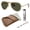 Polished Arista Gold Frame | Green Lens, variant on RB3925 AVIATOR MAX Pilot Shaped Non-Polarized Sunglasses for Men - Includes Official RAYBAN Eyewear Kit - Ideal Formal & Casual Wear Sunglasses - Clear Gradient Brown Lens