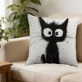 thumbnail image 4 of Streamlined Daily Black Line Fry Cats Pillow Cover Office Bedroom Pillow Cover Home Decoration, 4 of 6