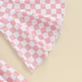 thumbnail image 7 of Bagilaanoe 3pcs Toddler Baby Girl Pants Letter Set Short Sleeve T-Shirts Tops + Checkerboard Flare Trousers + Headband 18M 24M 3T 4T 5T 6T Kids Summer Casual Clothes, 7 of 7