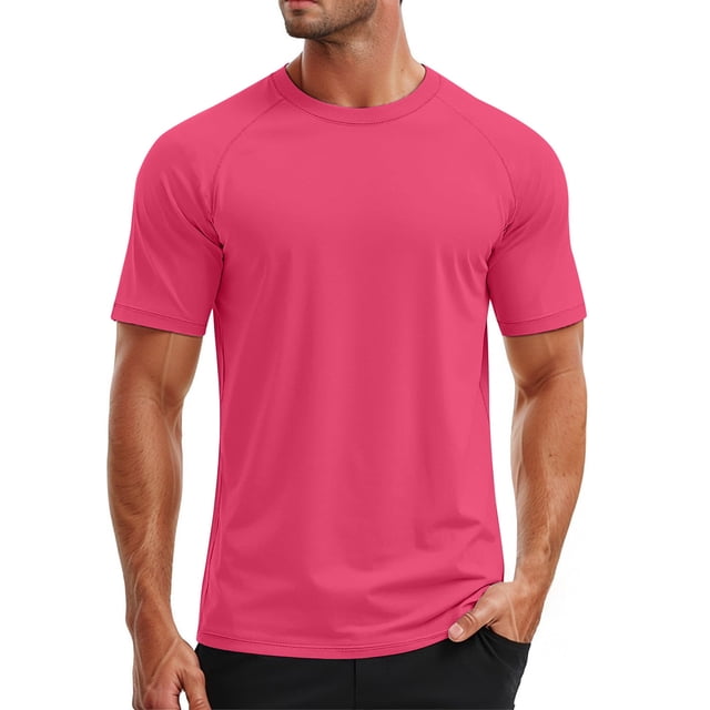 PMVFHDE Mens T-Shirts UPF 50+ Swim Short Sleeve Tee Quick Dry Rash Guard Athletic Sun Protection Top
