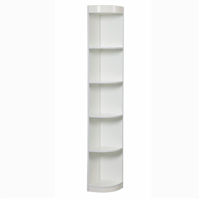 5 Shelf Corner Bookcase In White, Ikea Billy Corner Bookcase Assembly Instructions