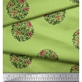 thumbnail image 2 of Soimoi Rayon Fabric Leaves & Floral Block Print Sewing Fabric Yard 42 Inch Wide, 2 of 3
