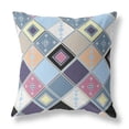 thumbnail image 1 of HomeRoots 411371 26 in. Tuile Intérieure et Extérieure Zippée Coussin & 44; Bleu et Violet, 1 of 1