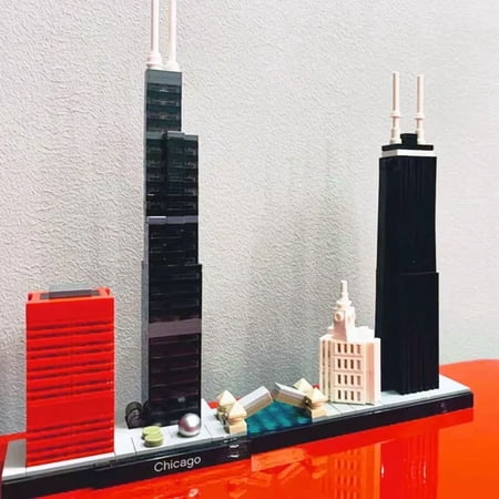Creative IDEAS City Chicago Skyline Building Landmark 444pcs Model famous Street View Building Blocks Toys Gifts