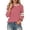 Pink, variant on Women's Casual Fashion Round Neck 3/4 Sleeve T Shirt For Spring And Summer Womens Cold Gear Long Sleeve