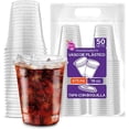 thumbnail image 1 of Berry Hip 50 Vasos de Plastico de 16 oz (473 ml) con Tapa con Boquilla Transparentes, Desechables, Vasos Perfectos para Llevar Café, Chocolate, Bebidas Frias, Batidos Best Trading VTB16-1, 1 of 5