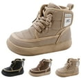 thumbnail image 4 of XXWXYD Boots Toddler Boys Girls Spring Autumn Winter Fashion Thick Baby Cotton Boots Children's Two Padded Warm Shoes Trendy Comfortable Cotton Shoes Boots (5.5-6 Years,Beige), 4 of 9