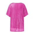 thumbnail image 4 of Sngxgn Women's Relaxed-Fit Short-Sleeve Scoopneck Tee(Hot Pink,XL), 4 of 5