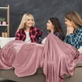 thumbnail image 3 of 12 Pcs Flannel Fleece Throw Blanket Bulk 50 x 60 Inch Soft Fleece Blanket Warm Throw Blanket Coral Blankets for Couch Sofa Home Wedding Gifts Season (Light Pink), 3 of 12