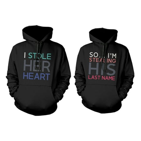 I Stole Her Heart, So I'm Stealing His Last Name Matching Couple Hoodies