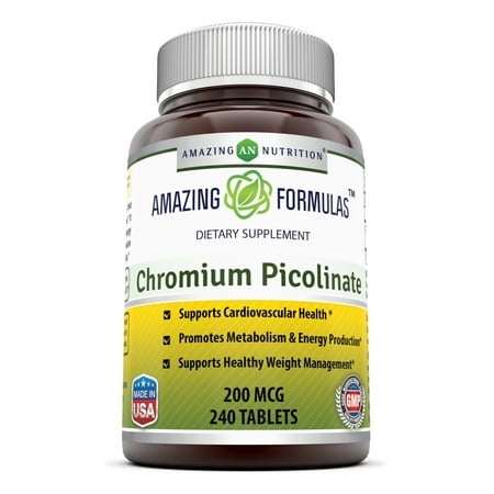 Amazing Formulas Chromium Picolinate Supplement - 200 mcg, 240 (Best Time To Take Chromium Picolinate)