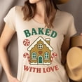 thumbnail image 4 of Baked With Love Gingerbread House Graphic Tee Unisex Shirt, Natural, Size XL, 4 of 6