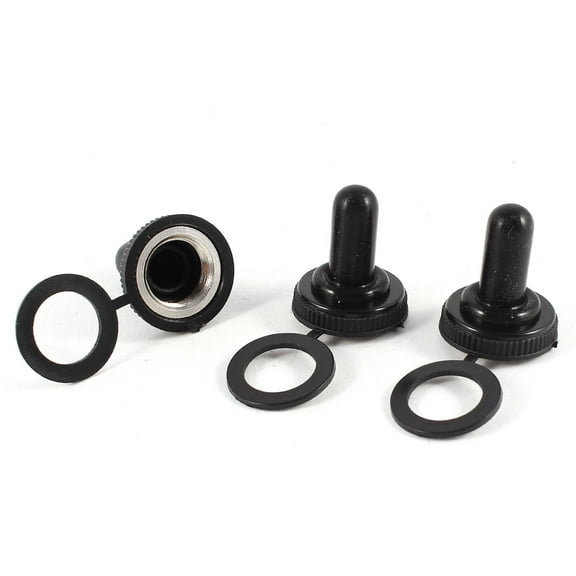 3Pcs 12mm Waterproof Rubber Toggle Switch Protect Covers Caps Seal Black