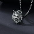 thumbnail image 5 of DVEATR Wolf Necklace 925 Sterling Silver Cool Viking Wolf Head Pendant Necklaces Jewelry for Men, w/Stainless Steel Chain 22'' + 2'', 5 of 6