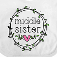 thumbnail image 4 of Inktastic Middle Sister Leaves, Circle, Heart Girls Baby Bib, 4 of 4