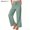 Mint Green, variant on Nymphenshire Womens Linen Pants Wide Leg Solid Color Loose Fit High Waist Casual Summer Beach Pants with Pockets Side Slit Long Pants Army Green
