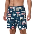 thumbnail image 2 of Uemuo Dental Pattern Mens Swim Trunks Quick Dry Board Shorts with Mesh Lining, Stretch Beach Shorts Quick Dry No-Chafing Board Shorts-Large, 2 of 9