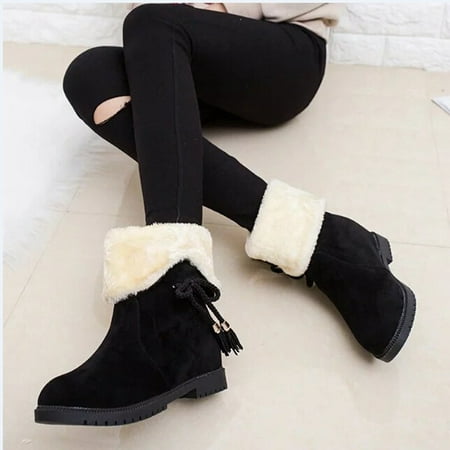 Snow Boots Winter Ankle Boots Women Shoes Heels Winter Boots Fashion ...