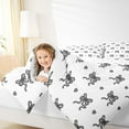 thumbnail image 4 of jejeloiu Cartoon Bowknot Loves Twin Comforter Sets,Black Kawaii Love Bedding Set For Girl Reversible 2pcs, 4 of 8