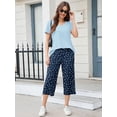 thumbnail image 2 of Chiclily Women's Lounge Set Short Sleeve Shirt and Wide Leg Capri Pants Sweatsuit with Pockets 2 Piece Pajamas Set, Size XL, 2 of 9