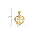 thumbnail image 3 of 14K Yellow Gold Initial -B- Heart Necklace Pendant Charm with Chain for Women, 3 of 5