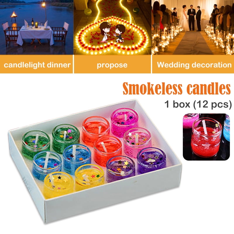 12 Pcs Crystal Ocean Jelly Candles Wedding Valentine'S Day Romantic